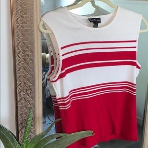 Ribbed stripes vintage tank top
